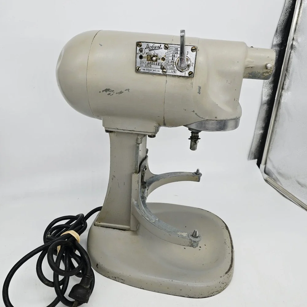 Hobart N50 Commercial Mixer 5 Quart Model N-50 Gray 3-Speed W/ Bowl Attachments